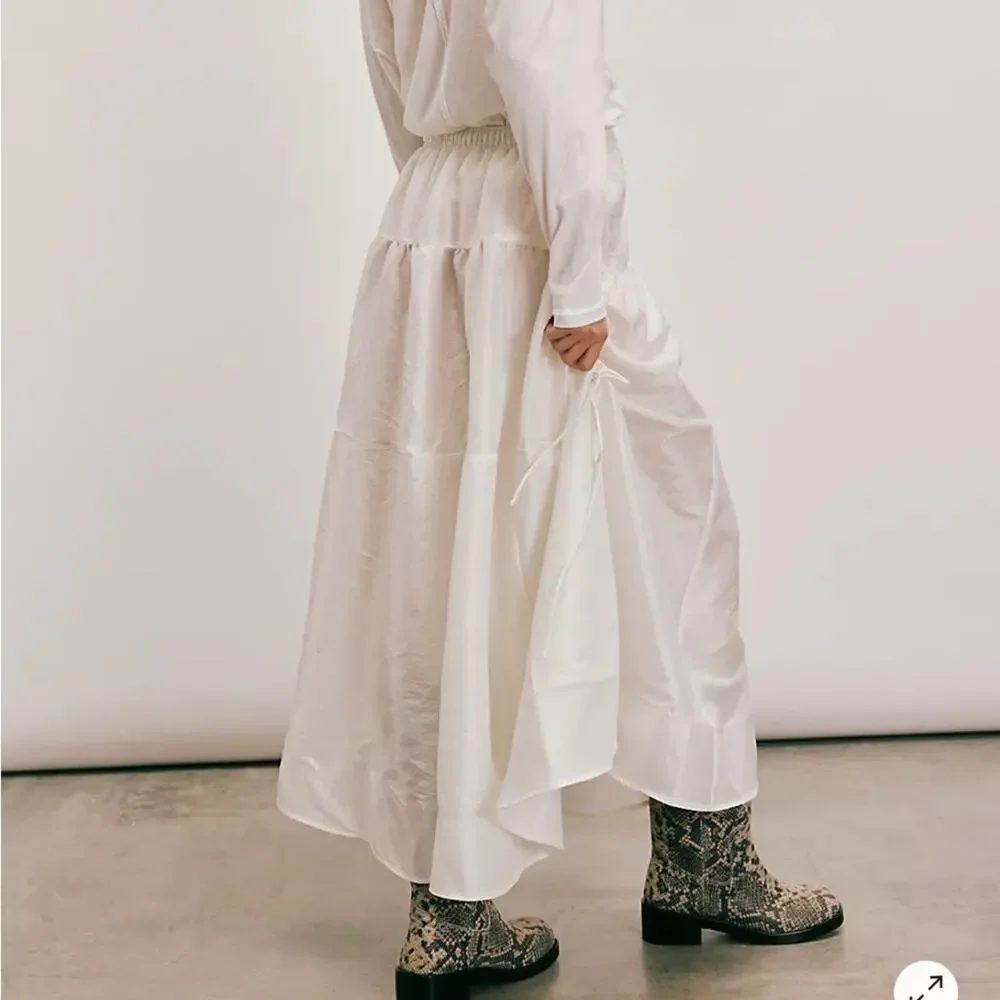 NEW Free People Emery Drop-Waist Midi Skirt